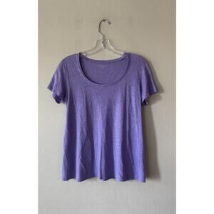Eileen Fisher Linen Lavender T Shirt Top Women’s Size Petite PS Short Sleeve Tee